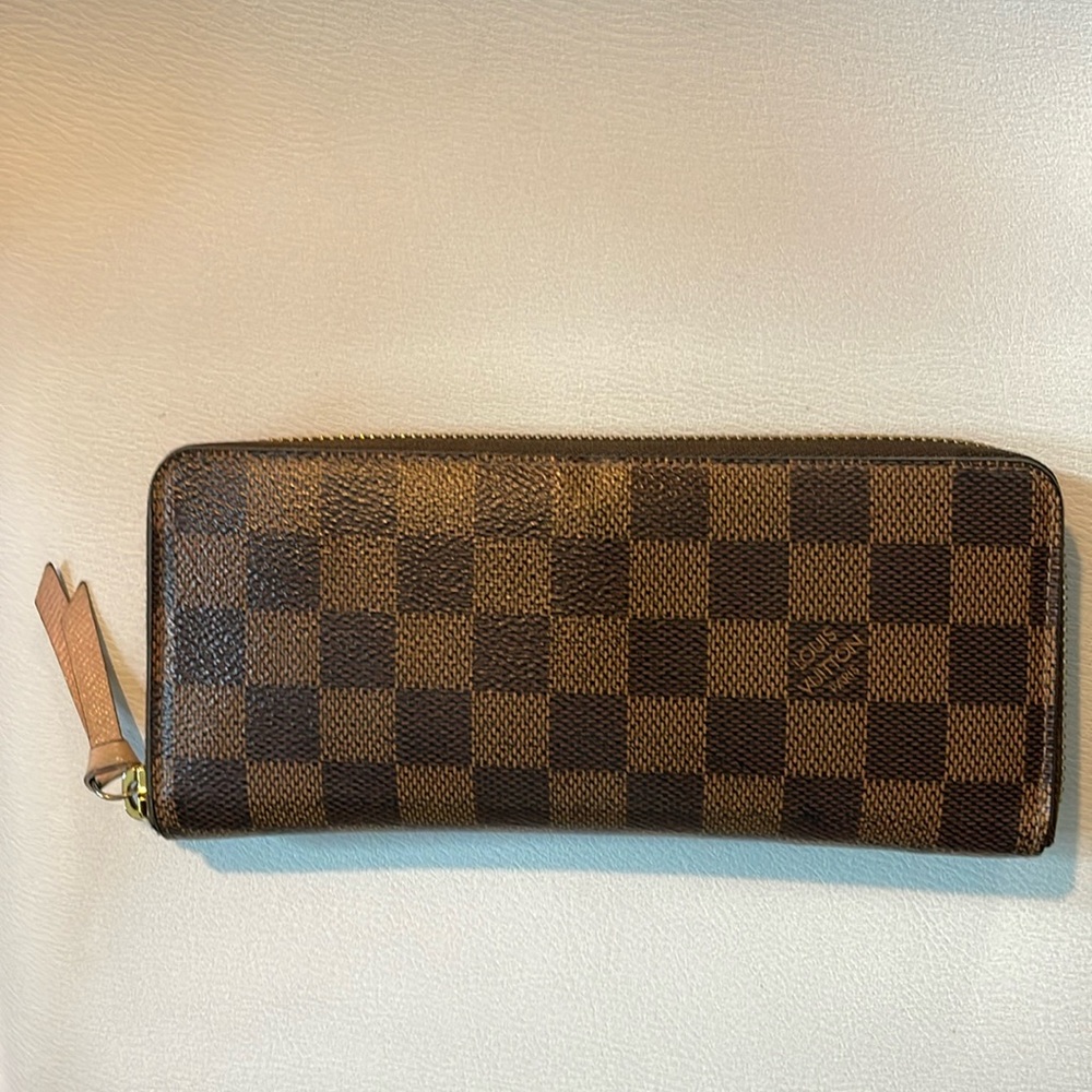 Authentic Louis Vuitton Clemence Wallet Pink Ebene Preowned